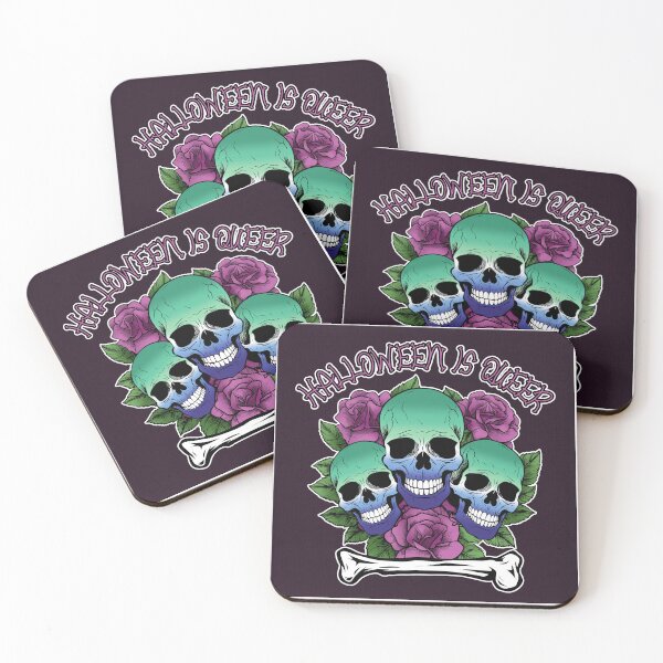 Item preview, Halloween is Queer, Skulls in Gay Flag Colors designed and sold by Savchuk-Vova.