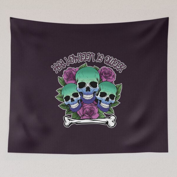 Item preview, Halloween is Queer, Skulls in Gay Flag Colors designed and sold by Savchuk-Vova.