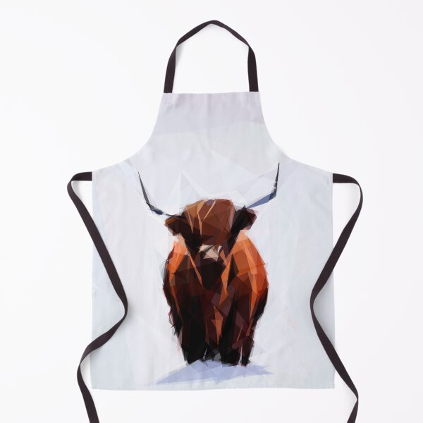 Item preview, Highland cow in the snow.  Image created using geometric shapes designed and sold by EdgyEdgeArt.
