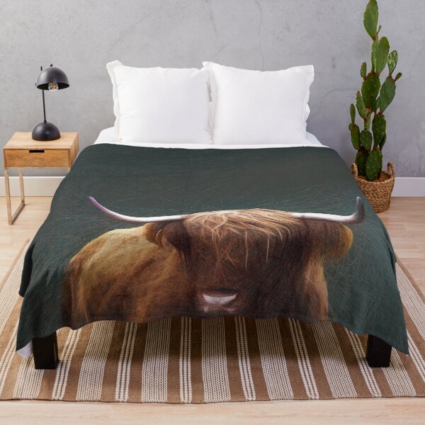 Item preview, Highland cow relaxing peacefully. Image created using geometric shape designed and sold by EdgyEdgeArt.