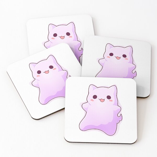 Item preview, Cute Kawaii Purple Cat Ghost designed and sold by CozyKawaiiArt.
