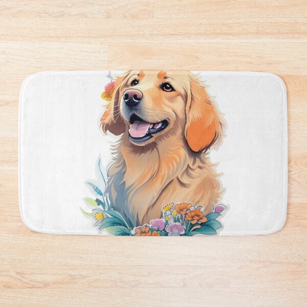 Item preview, Cute Golden Retriever Dog Puppy with Watercolor Flowers  designed and sold by YourNameMatters.