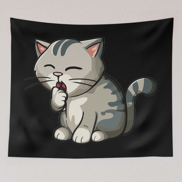 Item preview, cute coughing cat designed and sold by unsungshop.
