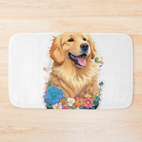 Item preview, Charming Golden Retriever Dog Puppy with Watercolor Flowers  designed and sold by YourNameMatters.