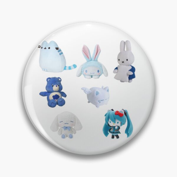 Item preview, Blue Plushie Aesthetic Sticker Pattern designed and sold by angelf0g.