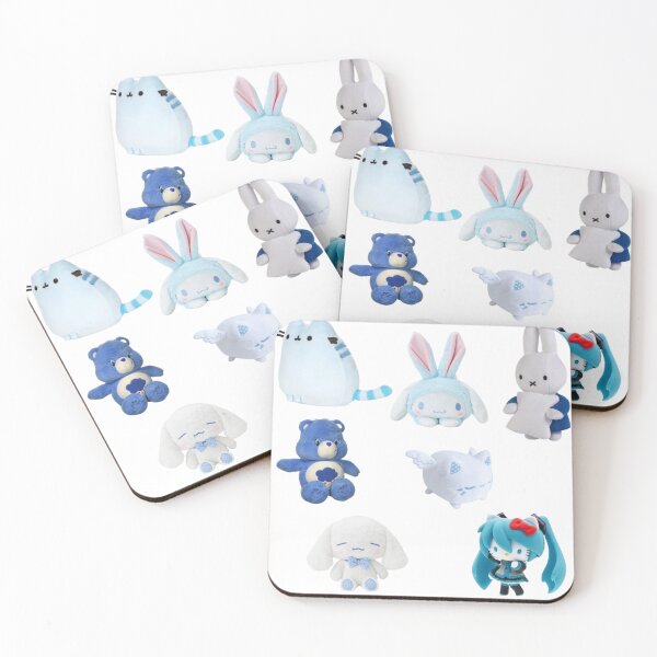 Item preview, Blue Plushie Aesthetic Sticker Pattern designed and sold by angelf0g.
