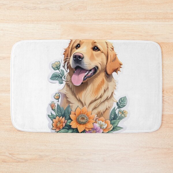 Item preview, Charming Golden Retriever Dog Puppy with Watercolor Flowers  designed and sold by YourNameMatters.