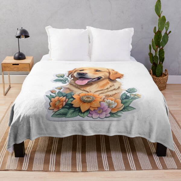 Item preview, Charming Golden Retriever Dog Puppy with Watercolor Flowers designed and sold by YourNameMatters.
