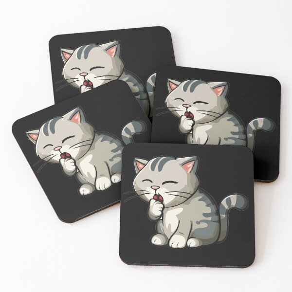 Item preview, cute coughing cat designed and sold by unsungshop.