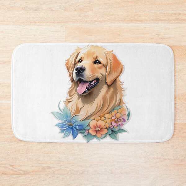 Item preview, Lovely Golden Retriever Dog Puppy with Watercolor Flowers  designed and sold by YourNameMatters.