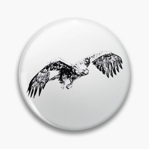 Item preview, Golden Eagle in Flight - Black and White Silhouette designed and sold by rossartstudio.