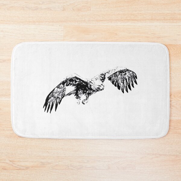 Item preview, Golden Eagle in Flight - Black and White Silhouette designed and sold by rossartstudio.