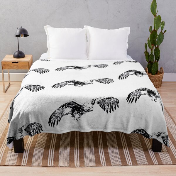 Item preview, Golden Eagle in Flight - Black and White Silhouette designed and sold by rossartstudio.
