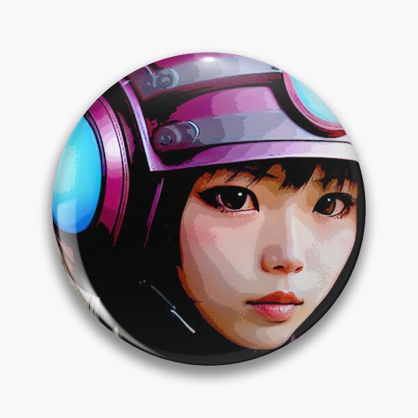 Item preview, Hot Pink Cyborg with Lights on the Head Gear- Pop Art designed and sold by ZenReiArt.