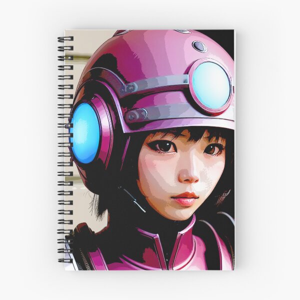 Item preview, Hot Pink Cyborg with Lights on the Head Gear- Pop Art designed and sold by ZenReiArt.