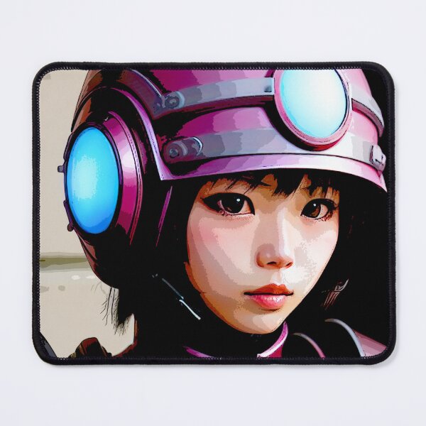 Item preview, Hot Pink Cyborg with Lights on the Head Gear- Pop Art designed and sold by ZenReiArt.