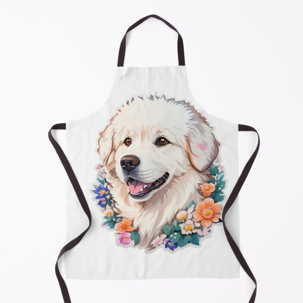 Item preview, Lovely Pyrenees Dog Puppy with Watercolor Flowers designed and sold by YourNameMatters.