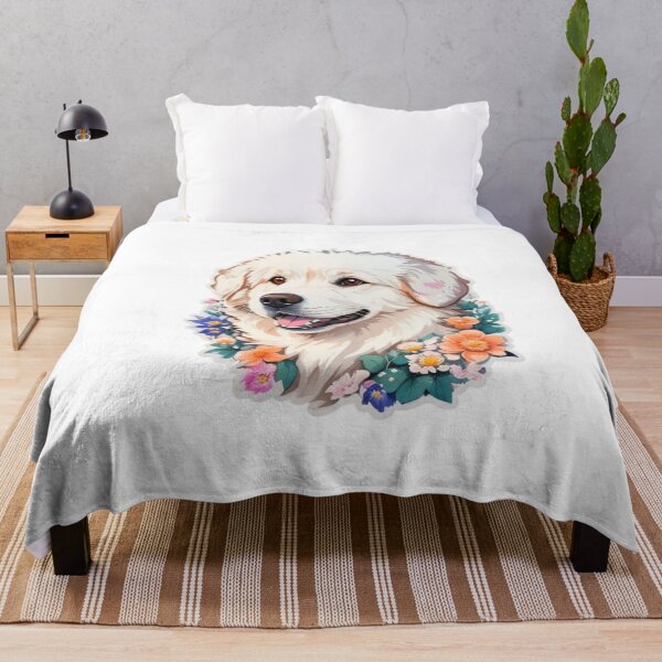 Item preview, Lovely Pyrenees Dog Puppy with Watercolor Flowers designed and sold by YourNameMatters.