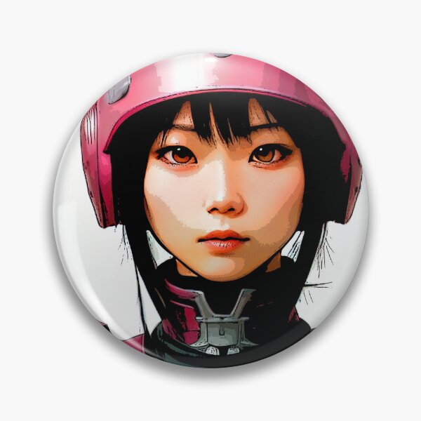 Item preview, Hot Pink Cyborg with a Round Helmet Looking Straight At You- Pop Art designed and sold by SpartanDStore.