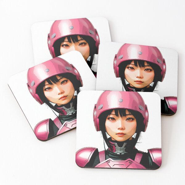 Item preview, Hot Pink Cyborg with a Round Helmet Looking Straight At You- Pop Art designed and sold by SpartanDStore.