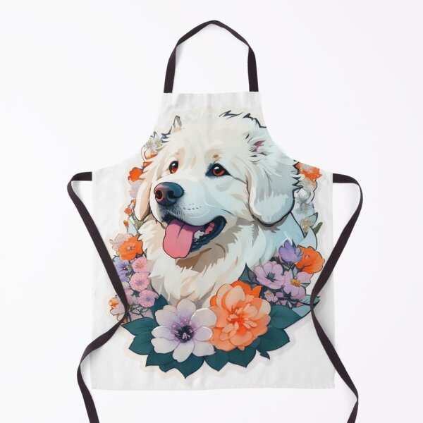 Item preview, Charming Pyrenees Dog Puppy with Watercolor Flowers designed and sold by YourNameMatters.