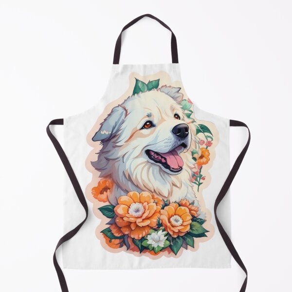Item preview, Lovely Pyrenees Dog Puppy with Watercolor Flowers designed and sold by YourNameMatters.