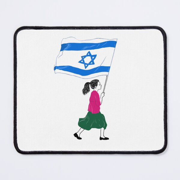 Item preview, Girl running with big israeli flag designed and sold by Ekaterina Khozatskaya.