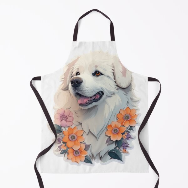 Item preview, Lovely Pyrenees Dog with Watercolor Flowers designed and sold by YourNameMatters.