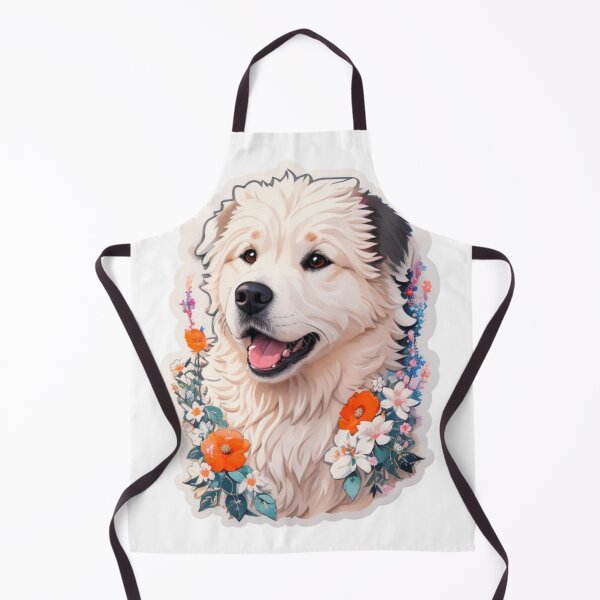 Item preview, Cute Pyrenees Dog with Watercolor Flowers designed and sold by YourNameMatters.