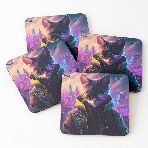 Item preview, S1-004-1 Cyber Beasts Series: Cyberpunk Cat - Part 1 (With Background) designed and sold by Apainterio.