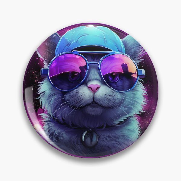 Item preview, Сool cat with glasses in purple color designed and sold by Selfion.