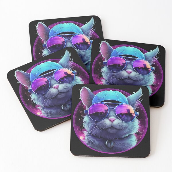 Item preview, Сool cat with glasses in purple color designed and sold by Selfion.