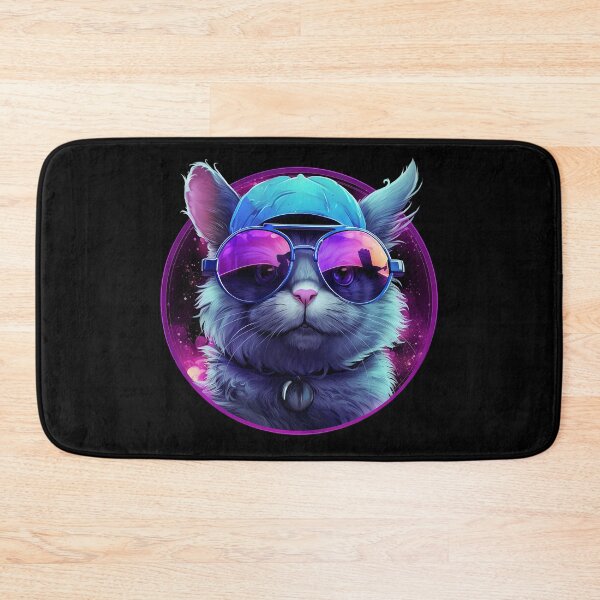 Artikelvorschau, Coole Katze mit Brille in lila Farbe entworfen und verkauft von Selfion.