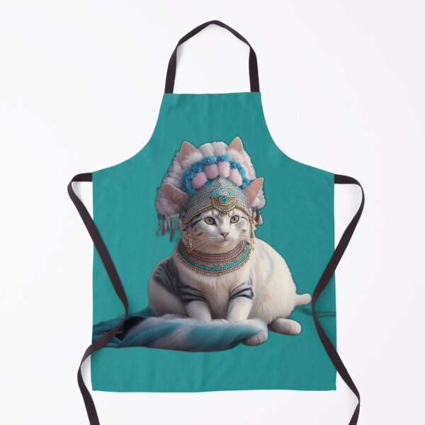 Item preview, Charming Pastel Cat in Intricate Indian Headdress designed and sold by AFUNARTZ.
