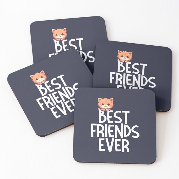 Item preview, Cute Cat with Best Friends Ever Quote, Heartfelt Friendship, Minimalistic Friendship Quote. designed and sold by bianca47.