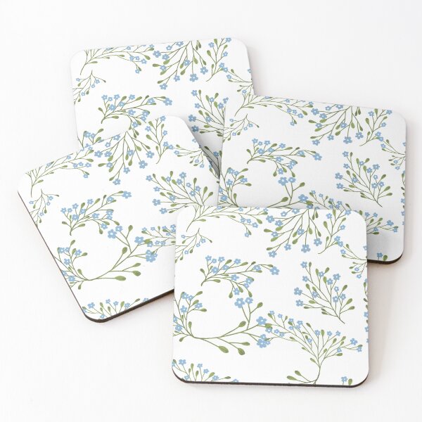 Item preview, Seamless pattern with cute blue flowers designed and sold by pinkyfish1010.