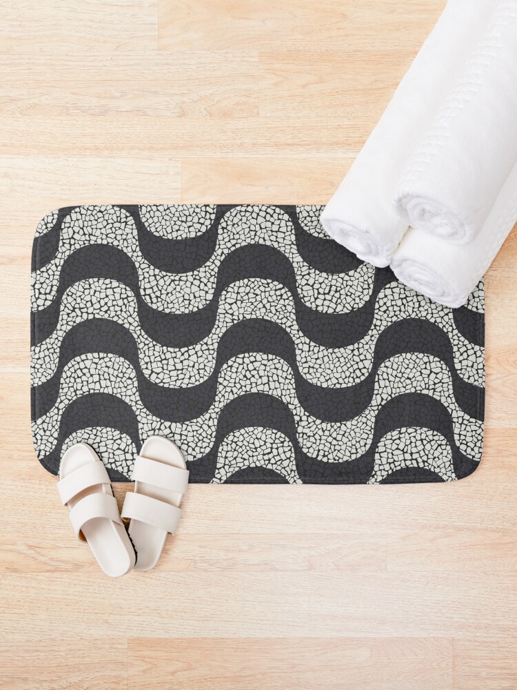 Thumbnail 2 of 6, Bath Mat, Walk the Streets of Rio: Copacabana Sidewalk Theme designed and sold by Renato K.