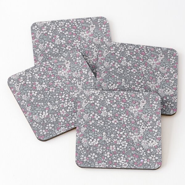 Item preview, Ditsy Flowers in Grey, Pink / purple and White designed and sold by SamJanner.