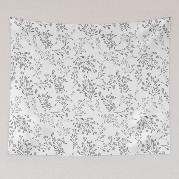 Item preview, Black and white little flower pattern designed and sold by pinkyfish1010.