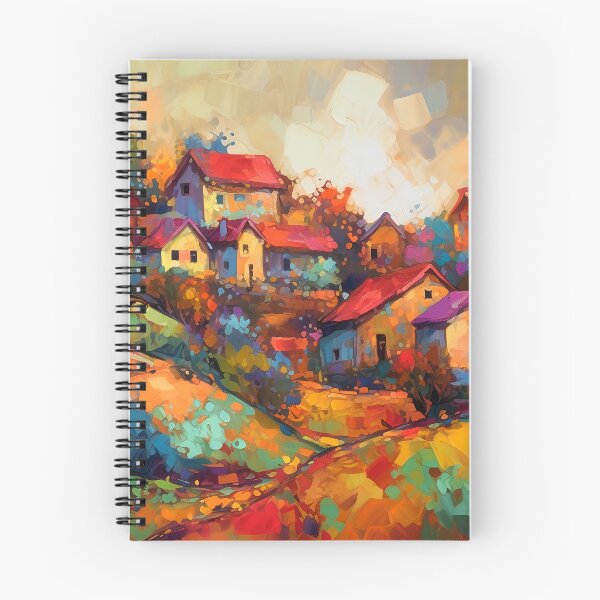 Item preview, Countryside village at sunset 6 designed and sold by Red Witch Art.