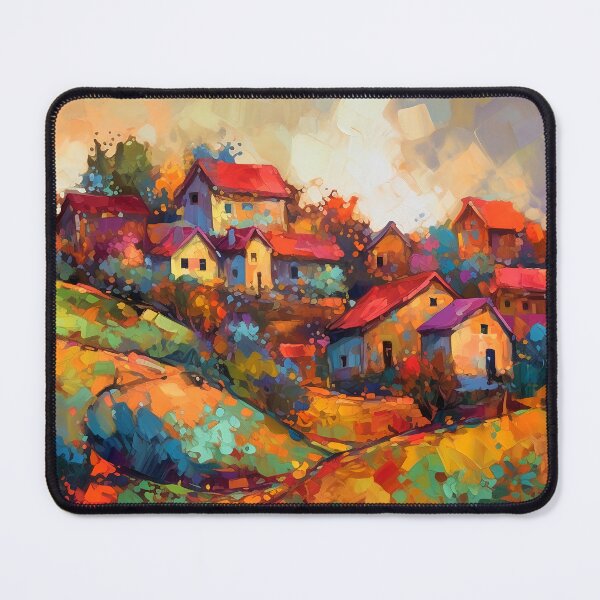 Item preview, Countryside village at sunset 6 designed and sold by Red Witch Art.