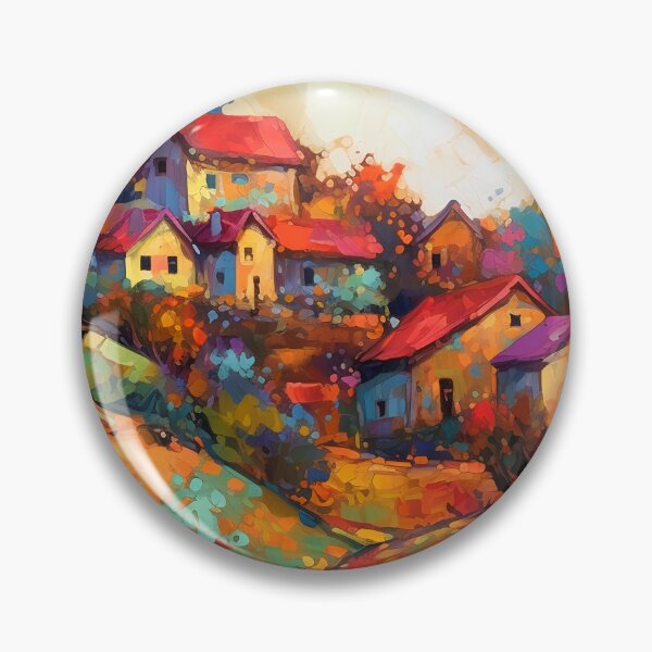 Item preview, Countryside village at sunset 6 designed and sold by Red Witch Art.