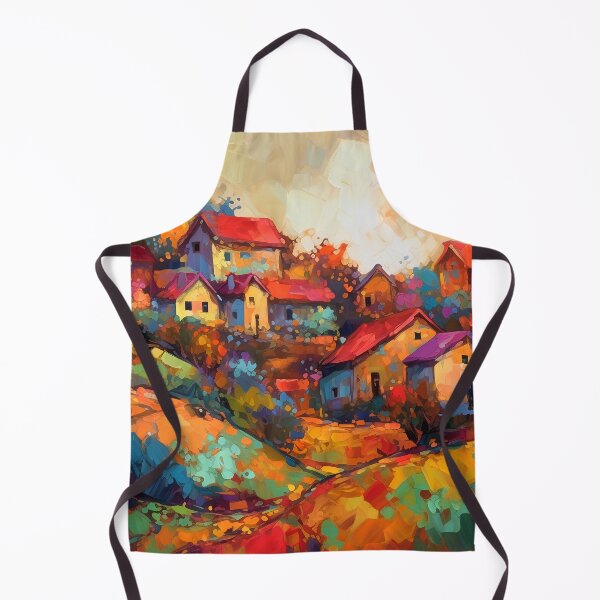 Item preview, Countryside village at sunset 6 designed and sold by Red Witch Art.