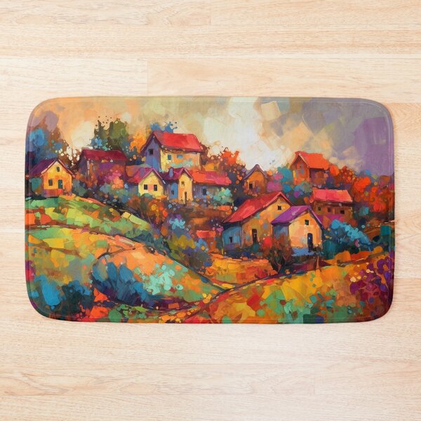 Item preview, Countryside village at sunset 6 designed and sold by Red Witch Art.