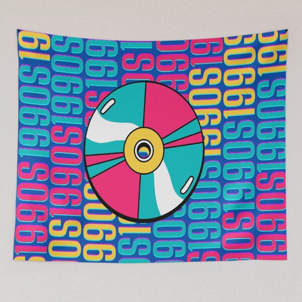 Item preview, 1990s retro design 2 - Dark Blue Background designed and sold by PunjabanJatti.