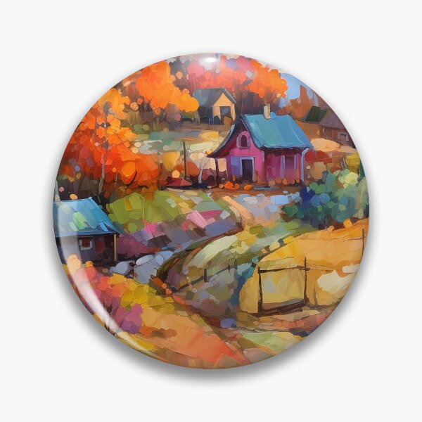 Item preview, Countryside village at sunset 7 designed and sold by Red Witch Art.