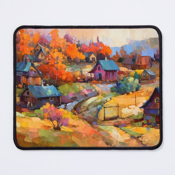 Item preview, Countryside village at sunset 7 designed and sold by Red Witch Art.