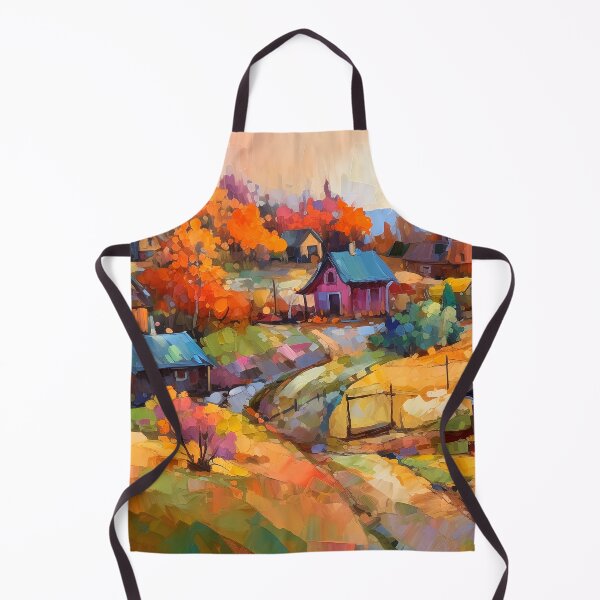 Item preview, Countryside village at sunset 7 designed and sold by Red Witch Art.