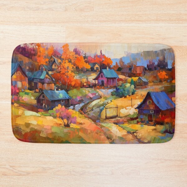 Item preview, Countryside village at sunset 7 designed and sold by Red Witch Art.