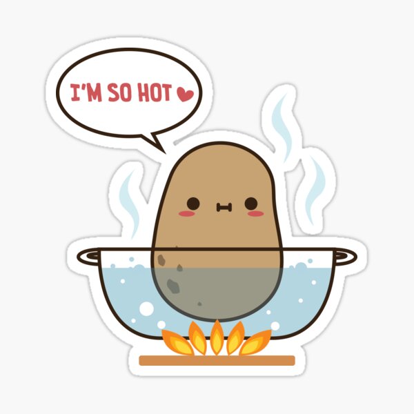 Hot Potato Sticker For Sale By Clgtart Redbubble